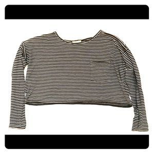 Forever 21 Long-sleeved, Striped Croptop
